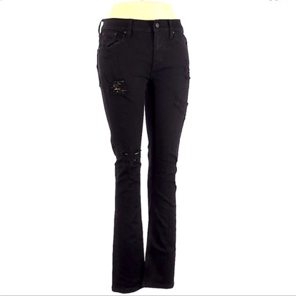 RSQ Jeans 30x32‎ Seattle Skinny Taper black wash distressed higher rise jeans